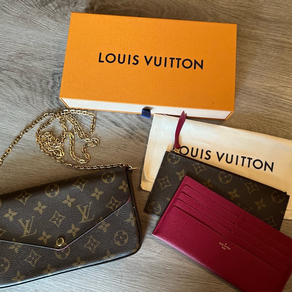 Like New Louis Vuitton FÉLICIE POCHETTE Monogram/Fuchsia